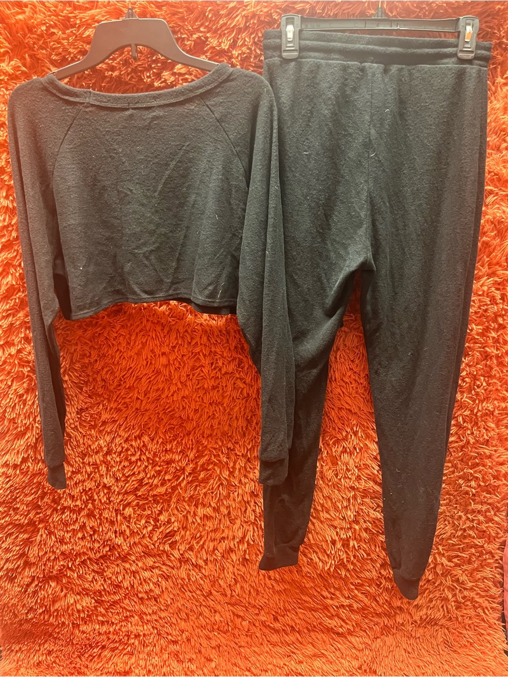 Fashion Nova Black Two-Piece Lounge Set - Pants & Cropped Top Medium NWT